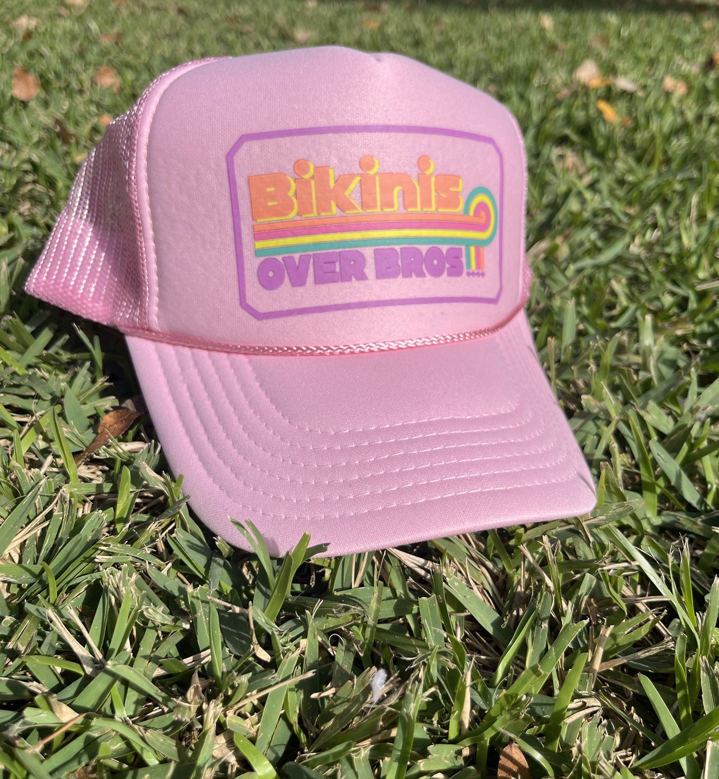 Bikinis over Bros Trucker hat