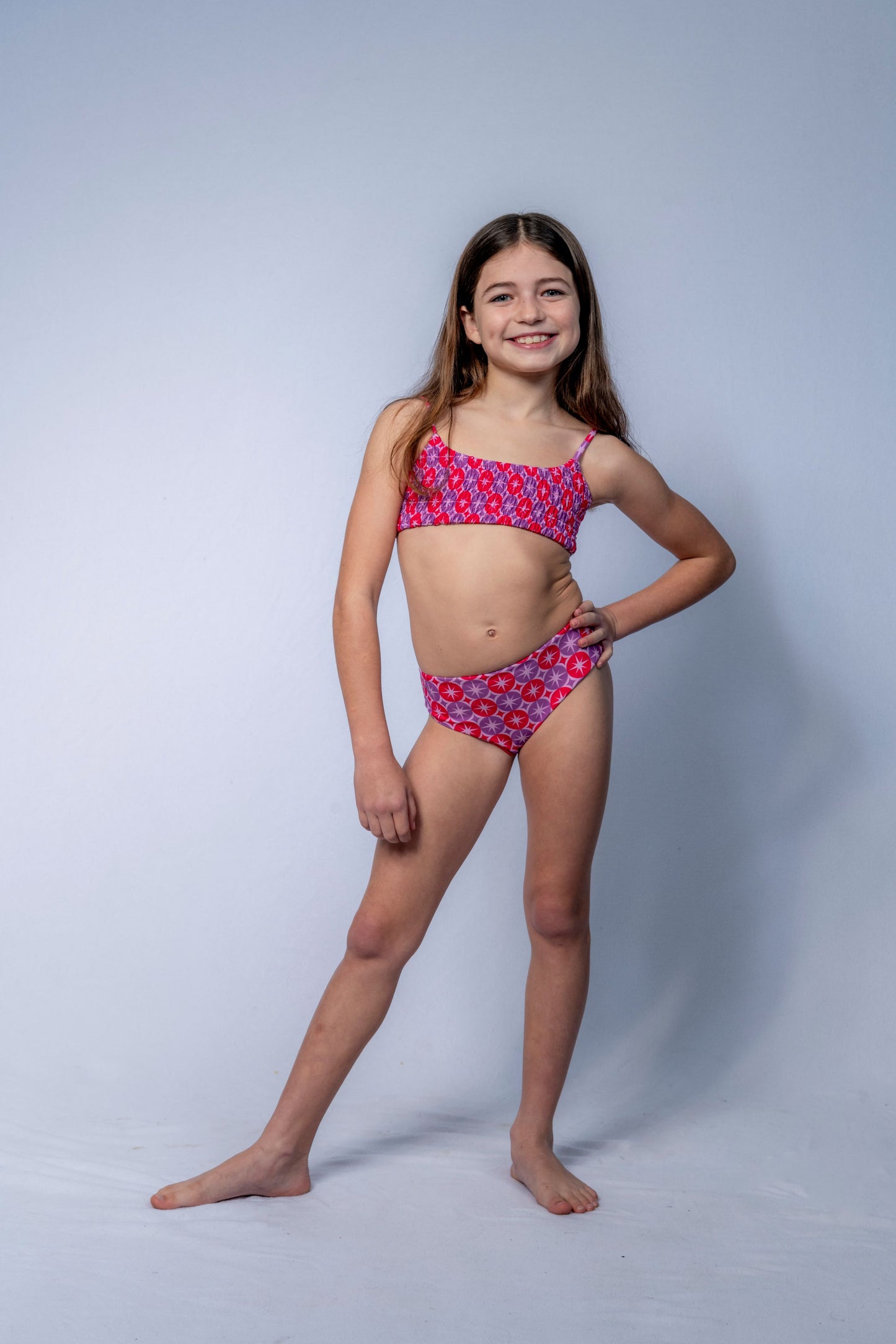 Addy Reversible Bikini set // Starburst-Candy Red