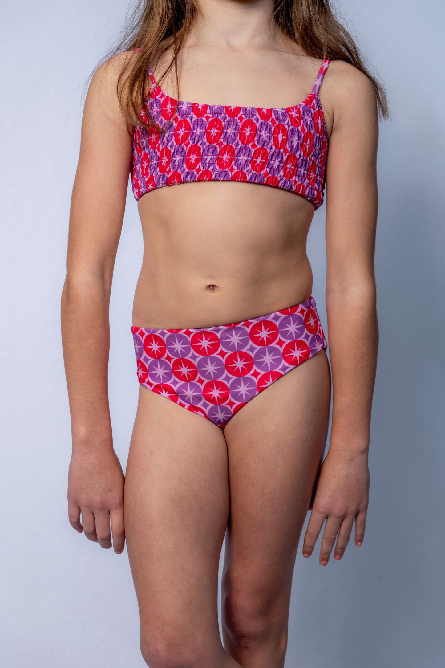Addy Reversible Bikini set // Starburst-Candy Red