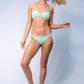 Allie Reversible Bikini Set // Wavy Teal - White