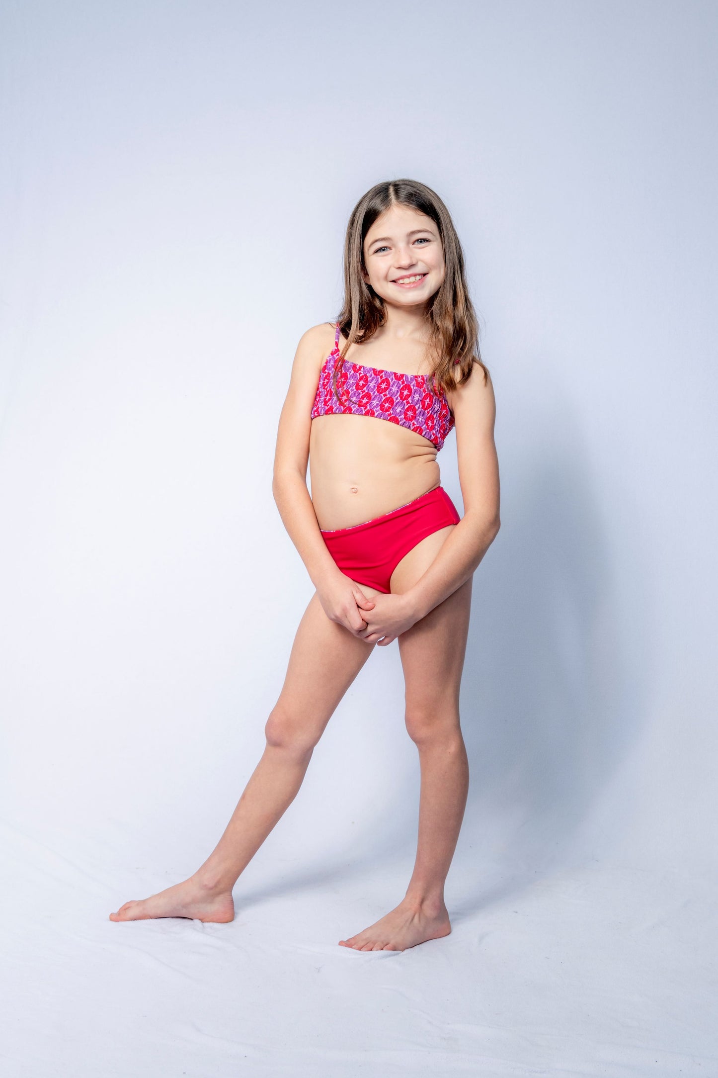 Addy Reversible Bikini set // Starburst-Candy Red